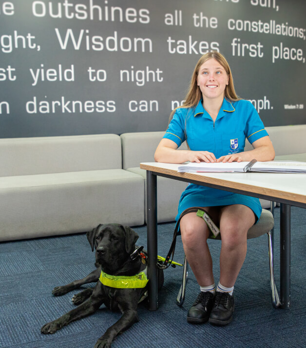 Girl With Guide Dog